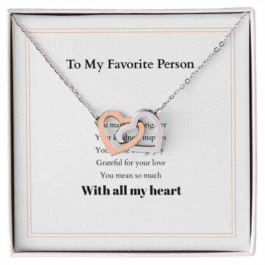 Personalized Interlocking Hearts Necklace with Custom Message Card – A Meaningful Gift for the Woman You Love