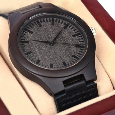 Wooden Watch — with Personalized Message Card