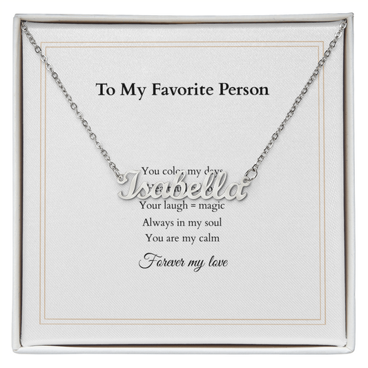 Personalized Name Necklace – A Gift Straight from the Heart, with Custom Message Card - Gift for her