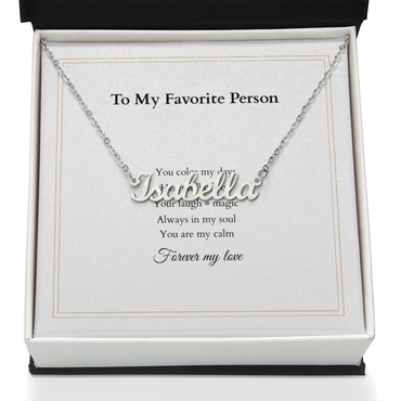 Personalized Name Necklace – A Gift Straight from the Heart, with Custom Message Card - Gift for her
