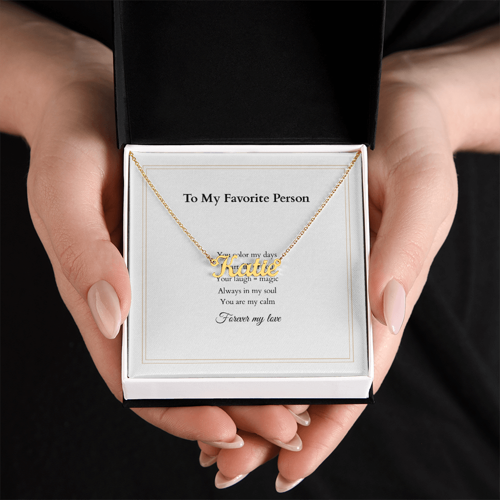 Personalized Name Necklace – A Gift Straight from the Heart, with Custom Message Card - Gift for her