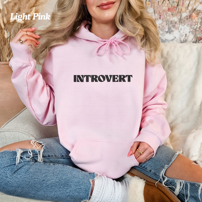 Introvert Embroidered Hoodie | Cozy Unisex Sweatshirt | Minimalist Gift for Quiet Souls, Book Lovers & Homebodies