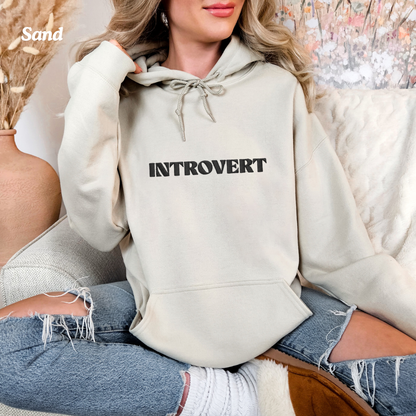 Introvert Embroidered Hoodie | Cozy Unisex Sweatshirt | Minimalist Gift for Quiet Souls, Book Lovers & Homebodies