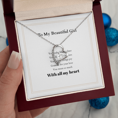 Forever Love Necklace with Custom Message Card – Personalized Gift for Her