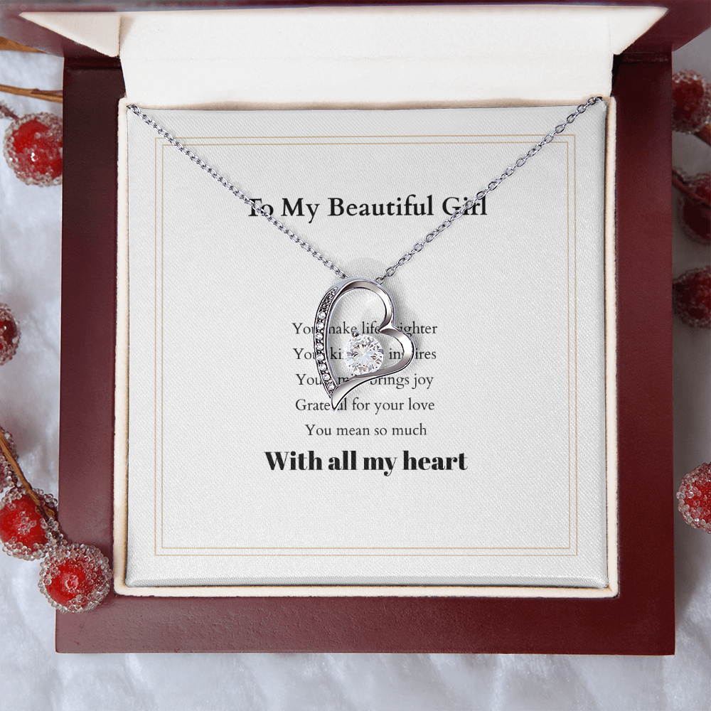 Forever Love Necklace with Custom Message Card – Personalized Gift for Her