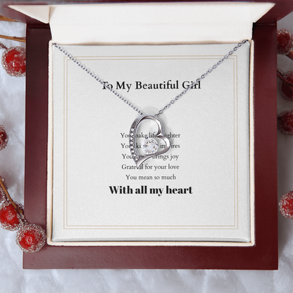 Forever Love Necklace with Custom Message Card – Personalized Gift for Her