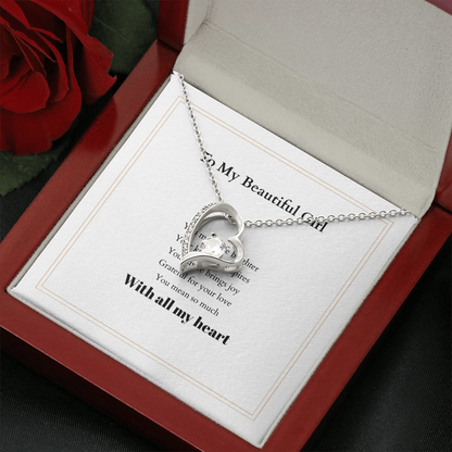 Forever Love Necklace with Custom Message Card – Personalized Gift for Her