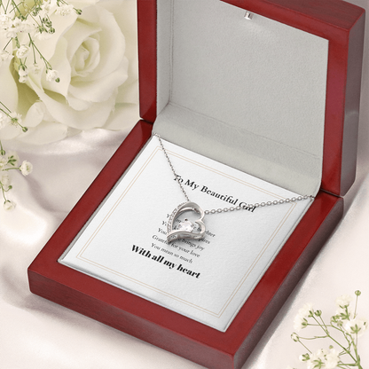 Forever Love Necklace with Custom Message Card – Personalized Gift for Her