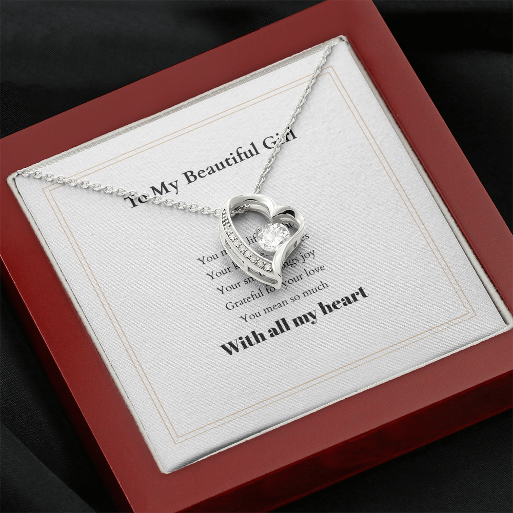 Forever Love Necklace with Custom Message Card – Personalized Gift for Her