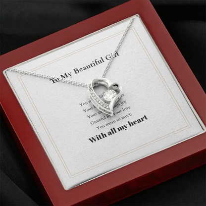 Forever Love Necklace with Custom Message Card – Personalized Gift for Her
