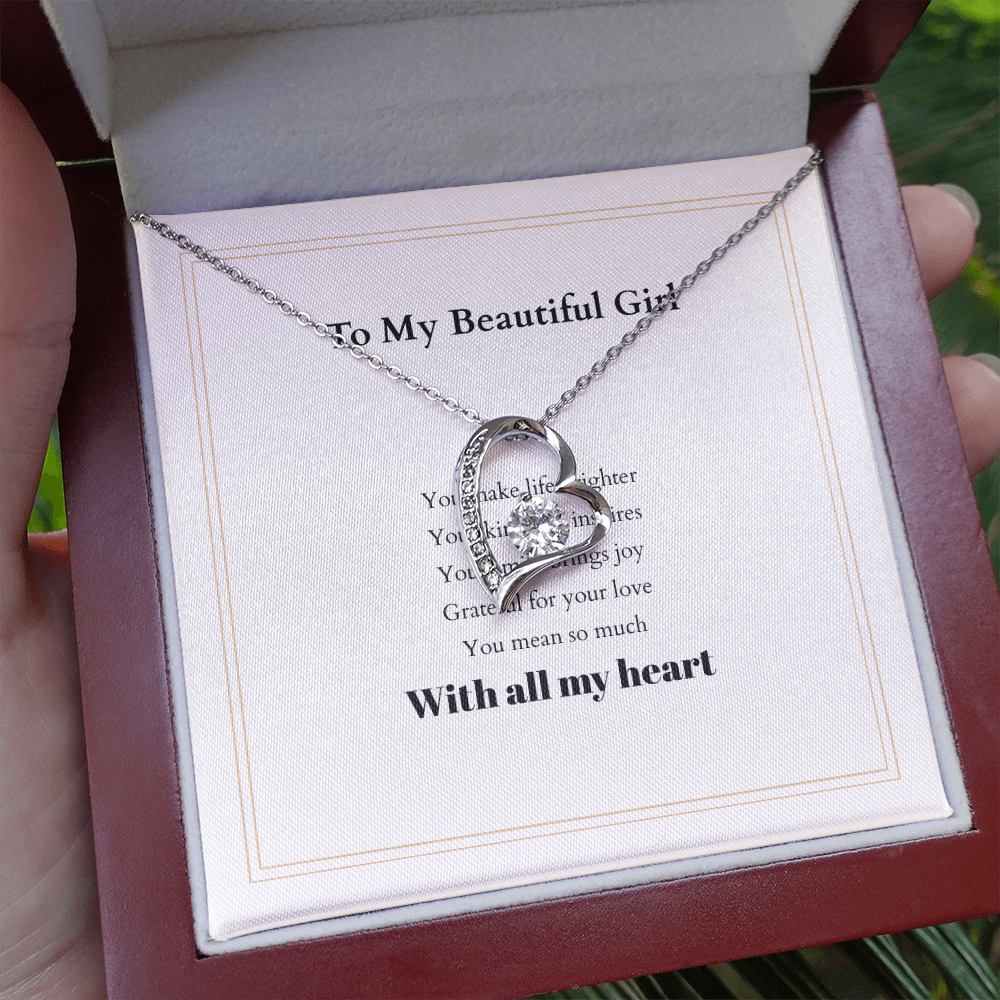 Forever Love Necklace with Custom Message Card – Personalized Gift for Her