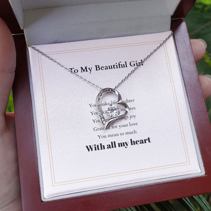 Forever Love Necklace with Custom Message Card – Personalized Gift for Her