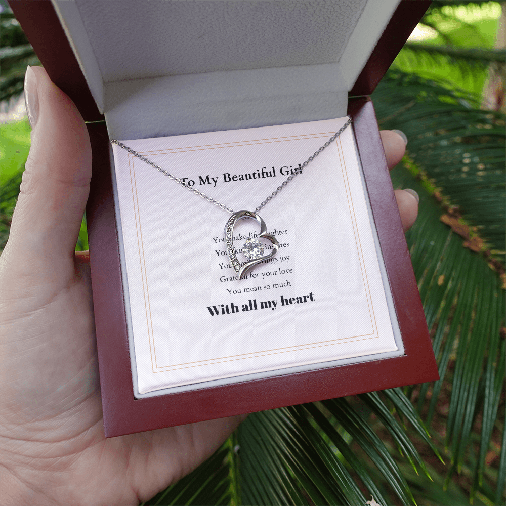 Forever Love Necklace with Custom Message Card – Personalized Gift for Her