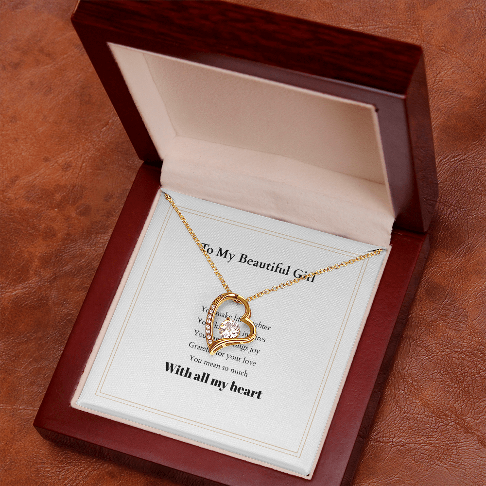 Forever Love Necklace with Custom Message Card – Personalized Gift for Her