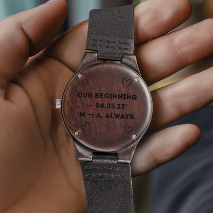 Wood Watch with Engraving
