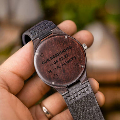 Non-Message Card Wood Watch with Engraving