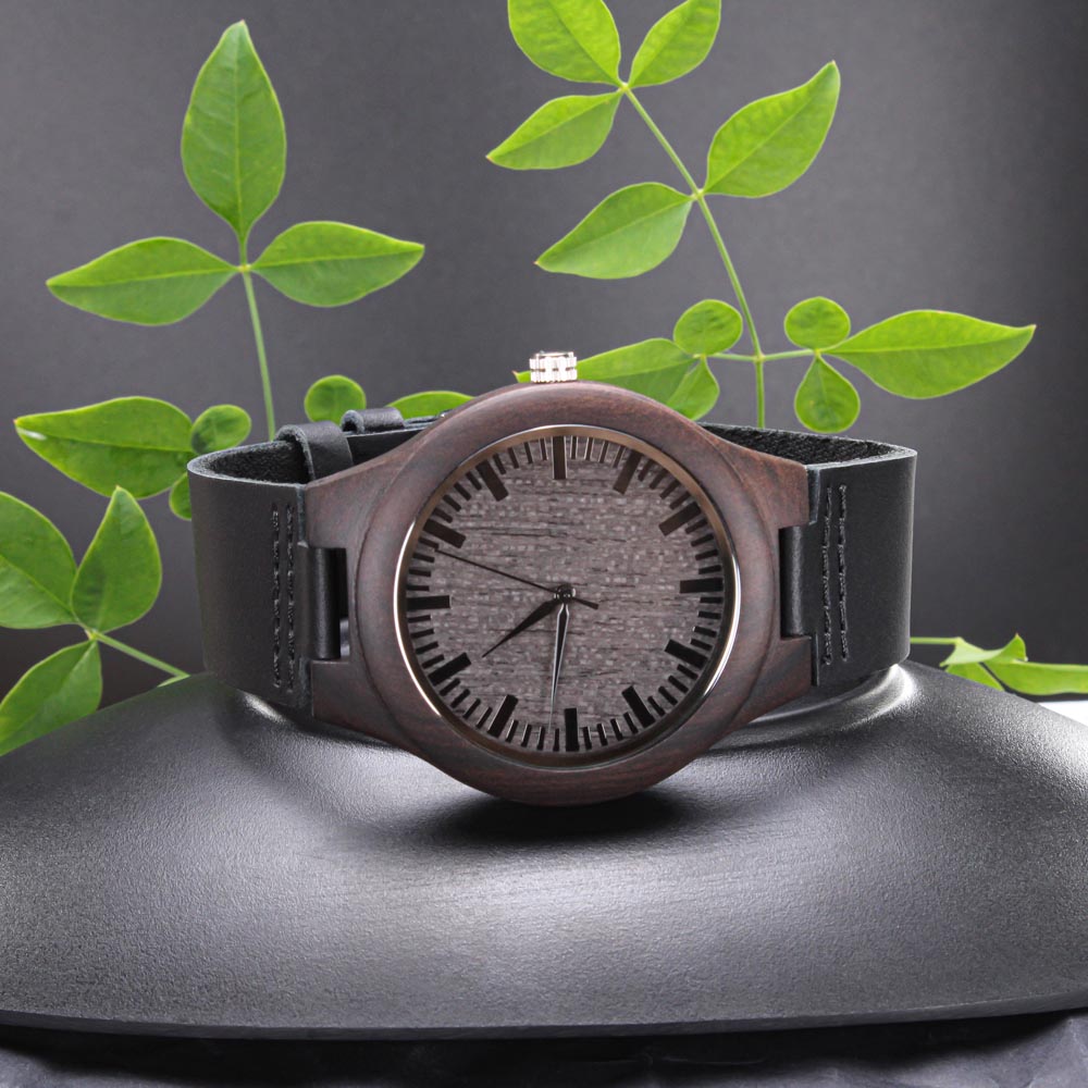 Wood Watch with Engraving