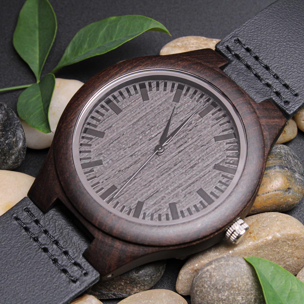 Wood Watch with Engraving