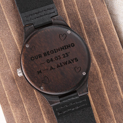 Wood Watch with Engraving