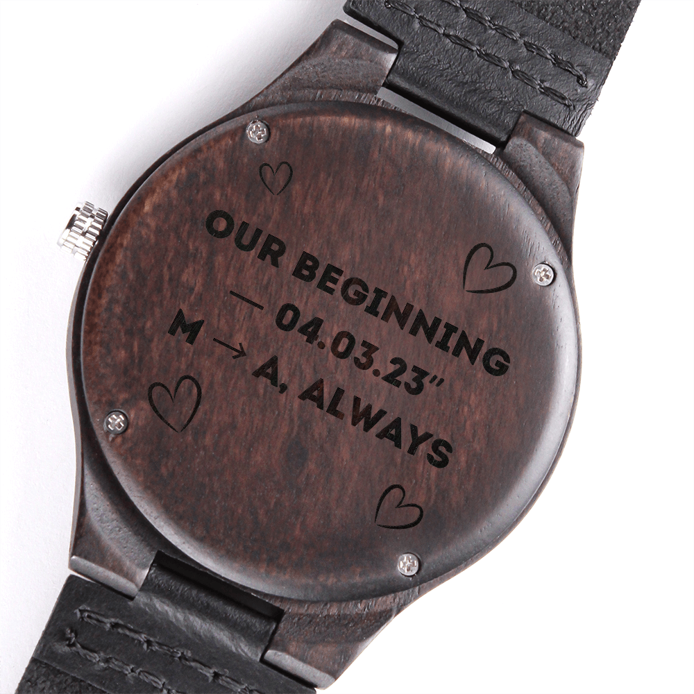 Wood Watch with Engraving