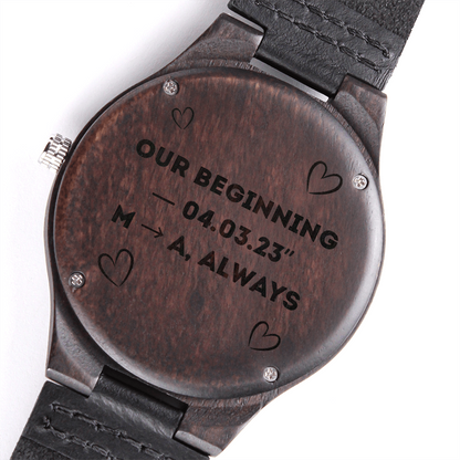 Wood Watch with Engraving