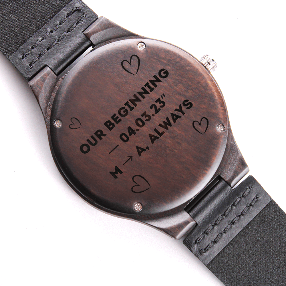 Wood Watch with Engraving