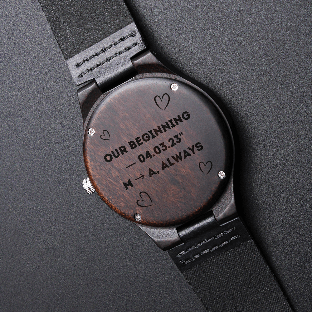 Wood Watch with Engraving
