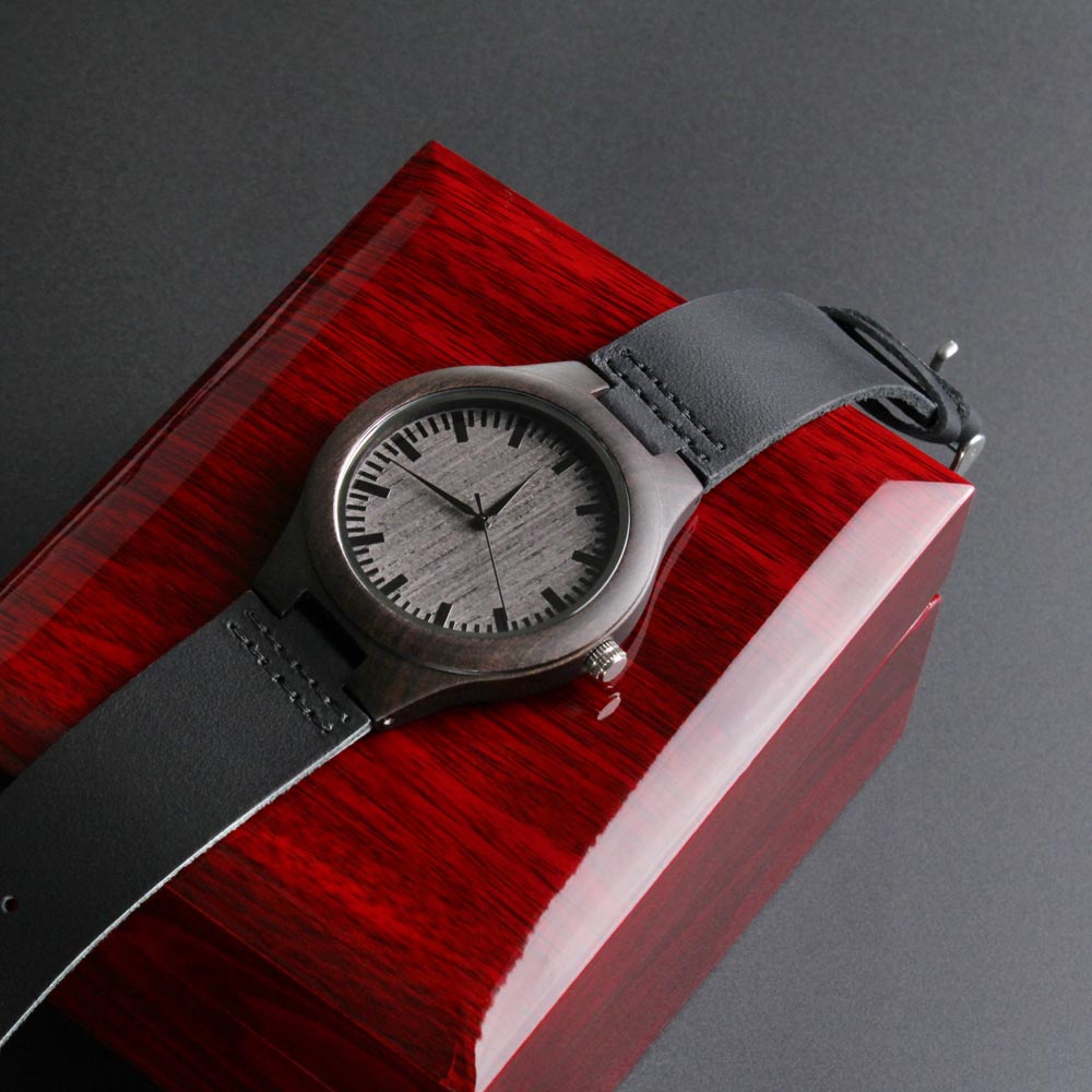 Wood Watch with Engraving