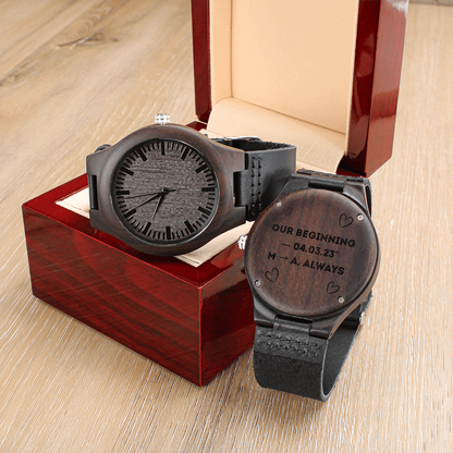 Non-Message Card Wood Watch with Engraving