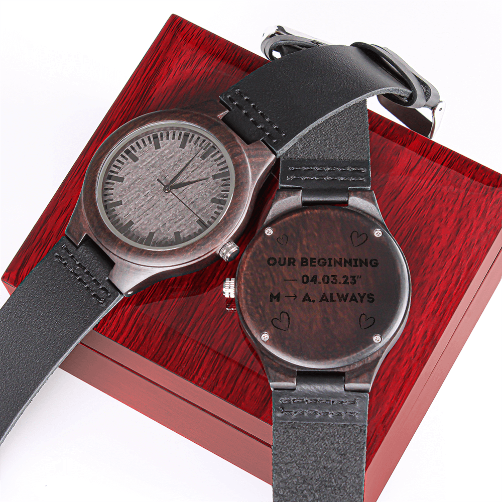 Non-Message Card Wood Watch with Engraving