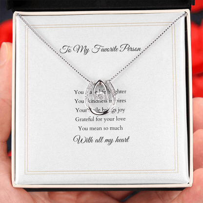 Lucky In Love Necklace – With Custom Message Card