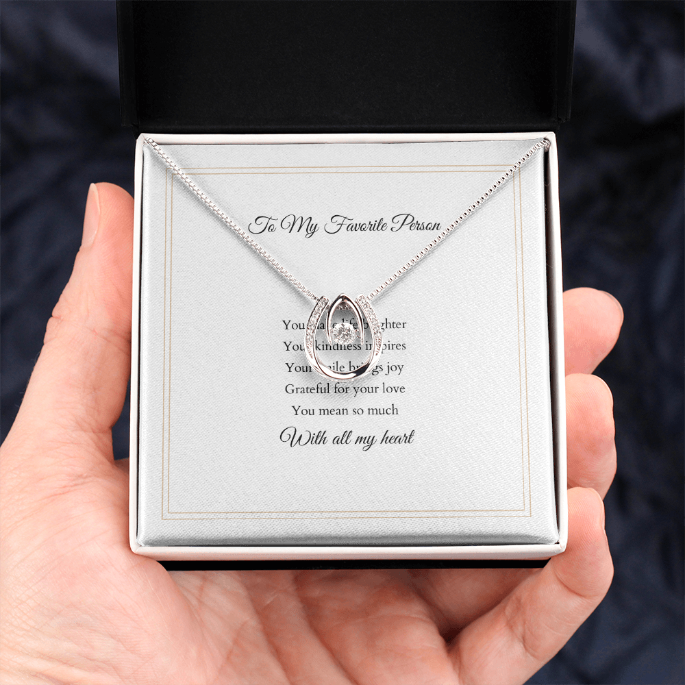 Lucky In Love Necklace – With Custom Message Card