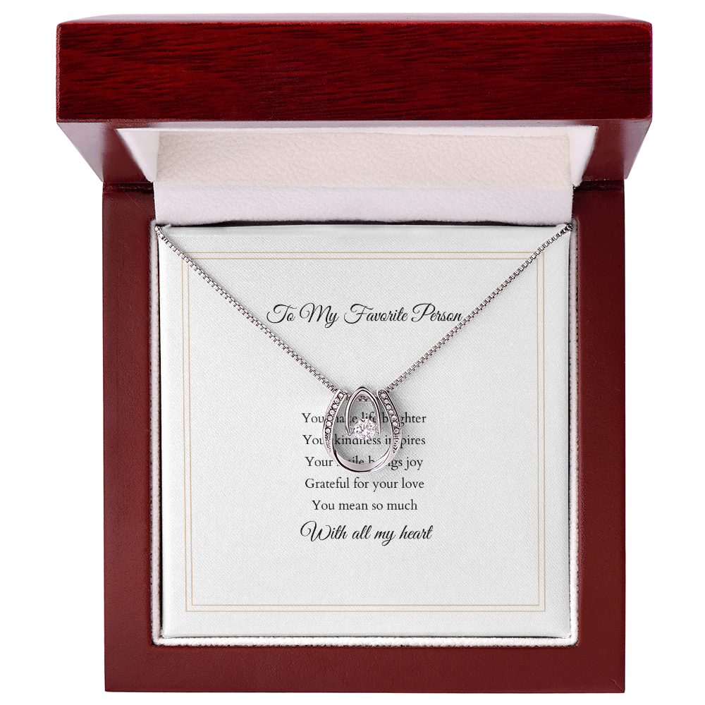 Lucky In Love Necklace – With Custom Message Card