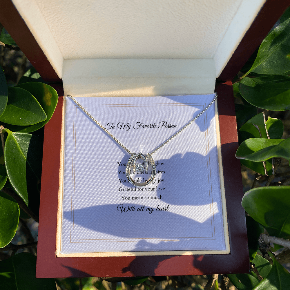 Lucky In Love Necklace – With Custom Message Card