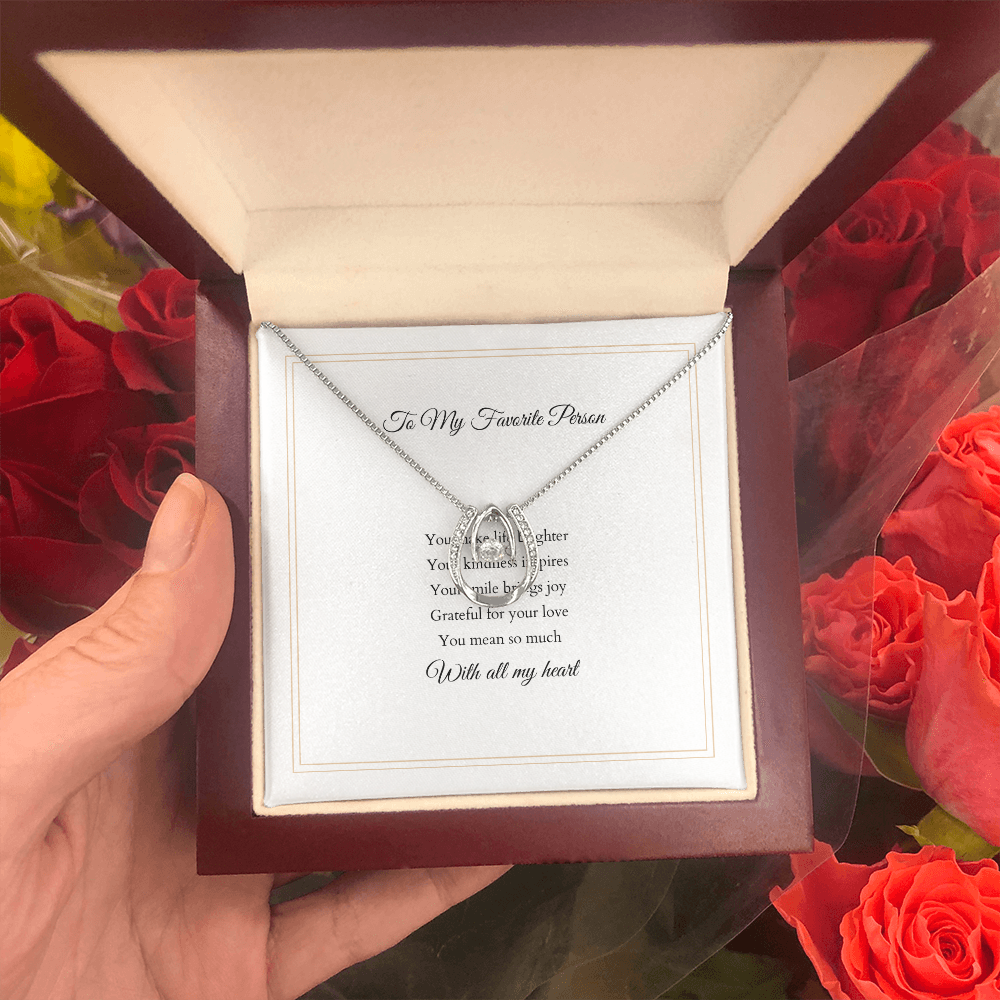 Lucky In Love Necklace – With Custom Message Card