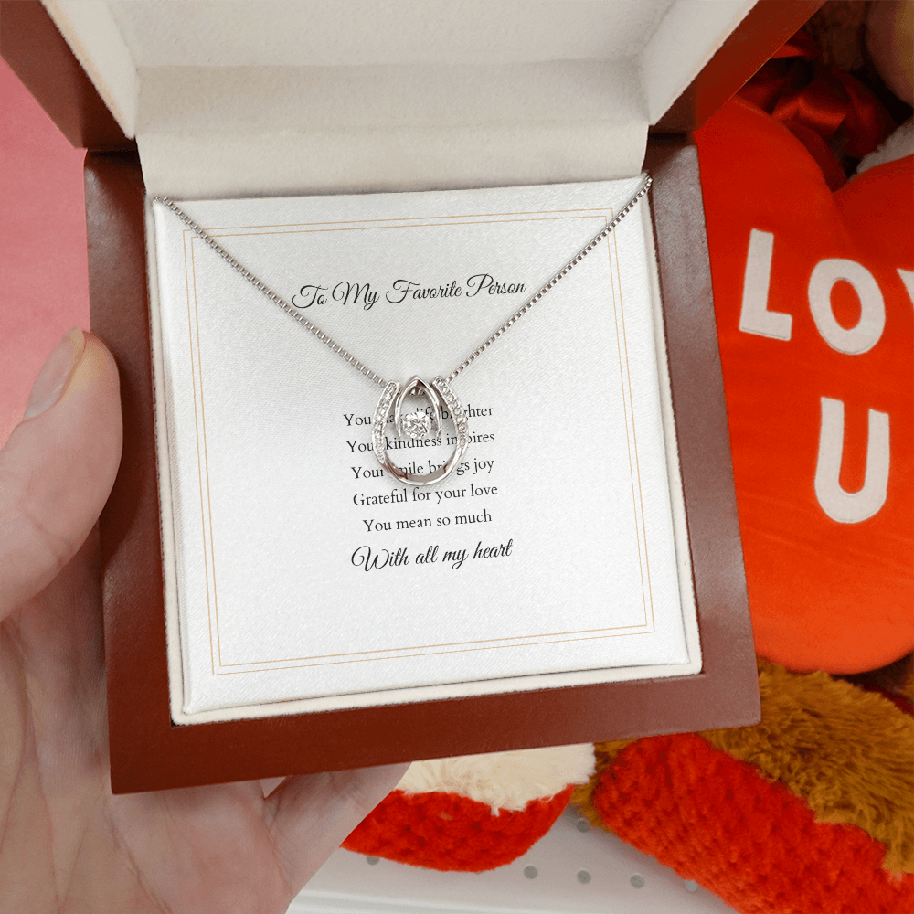 Lucky In Love Necklace – With Custom Message Card