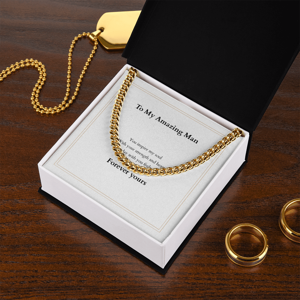 Cuban Link Chain with Custom Message Card