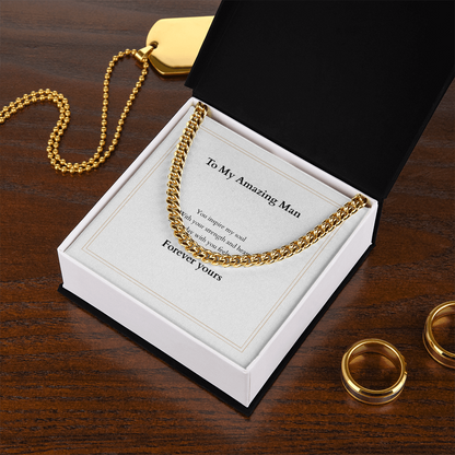 Cuban Link Chain with Custom Message Card