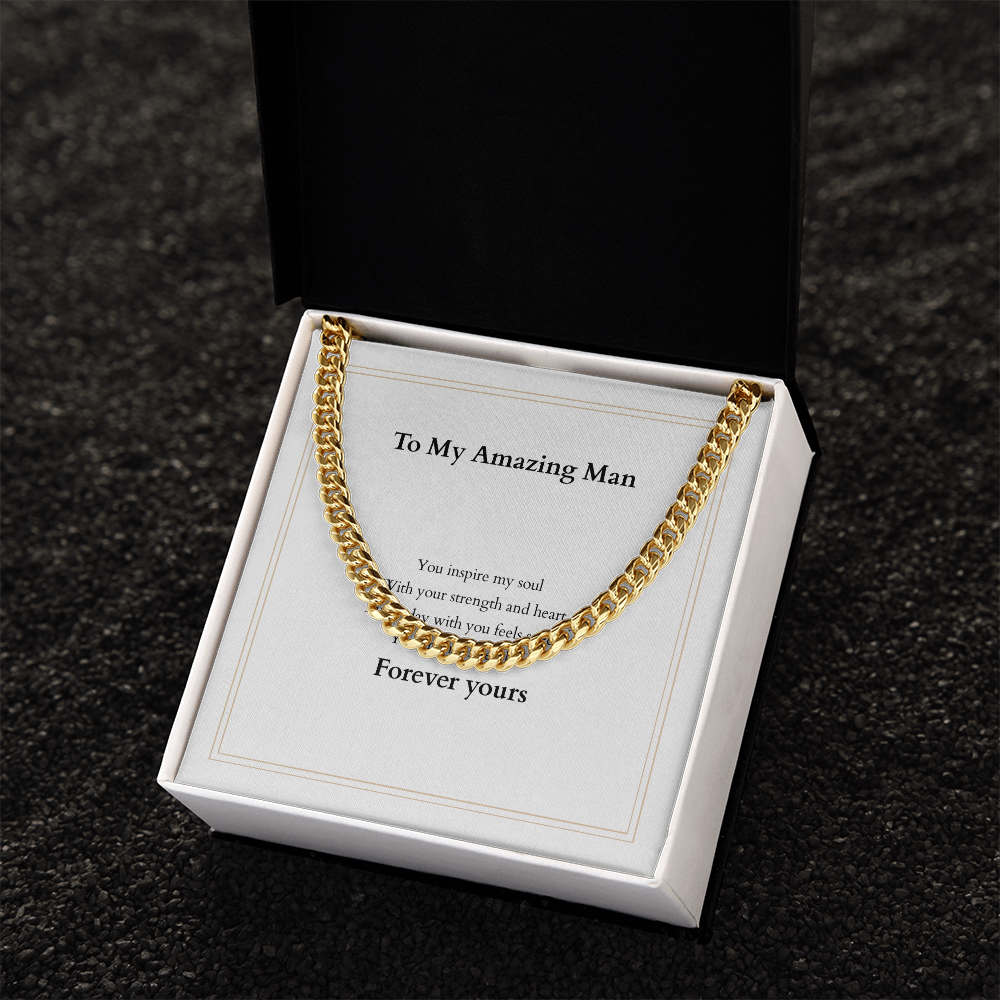 Cuban Link Chain with Custom Message Card