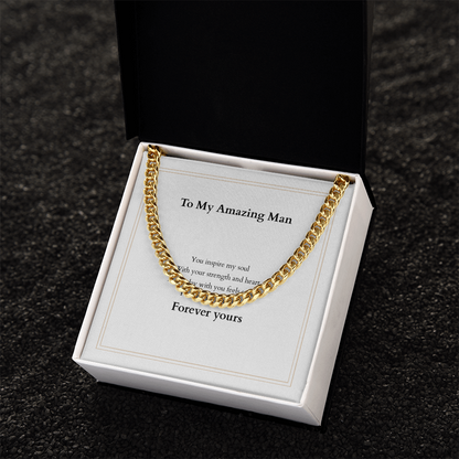 Cuban Link Chain with Custom Message Card