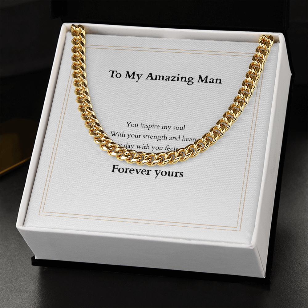 Cuban Link Chain with Custom Message Card