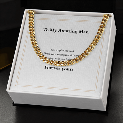 Cuban Link Chain with Custom Message Card