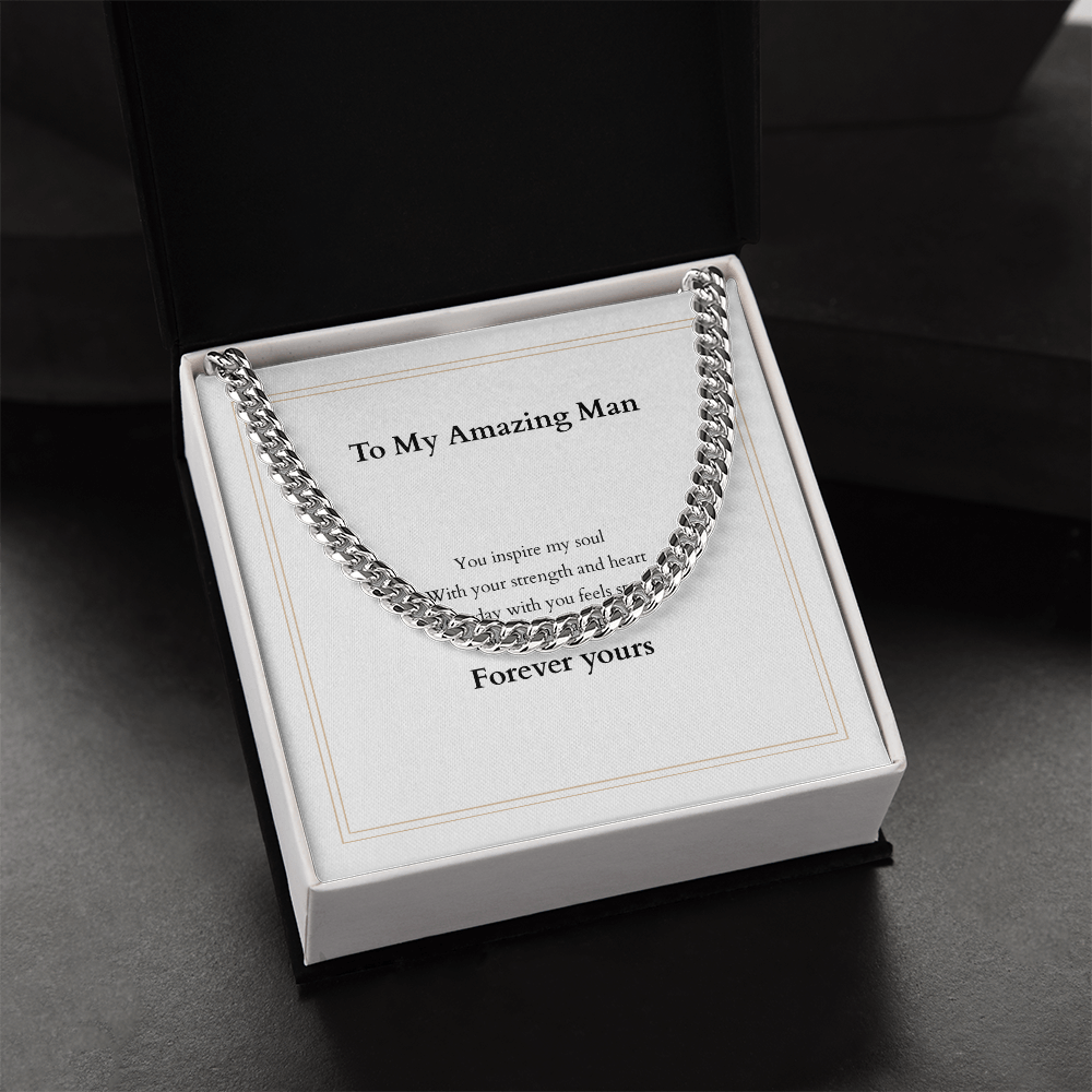 Cuban Link Chain with Custom Message Card