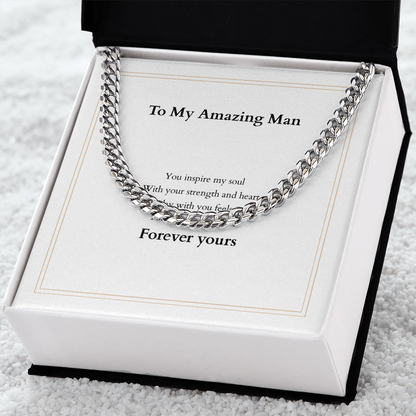 Cuban Link Chain with Custom Message Card