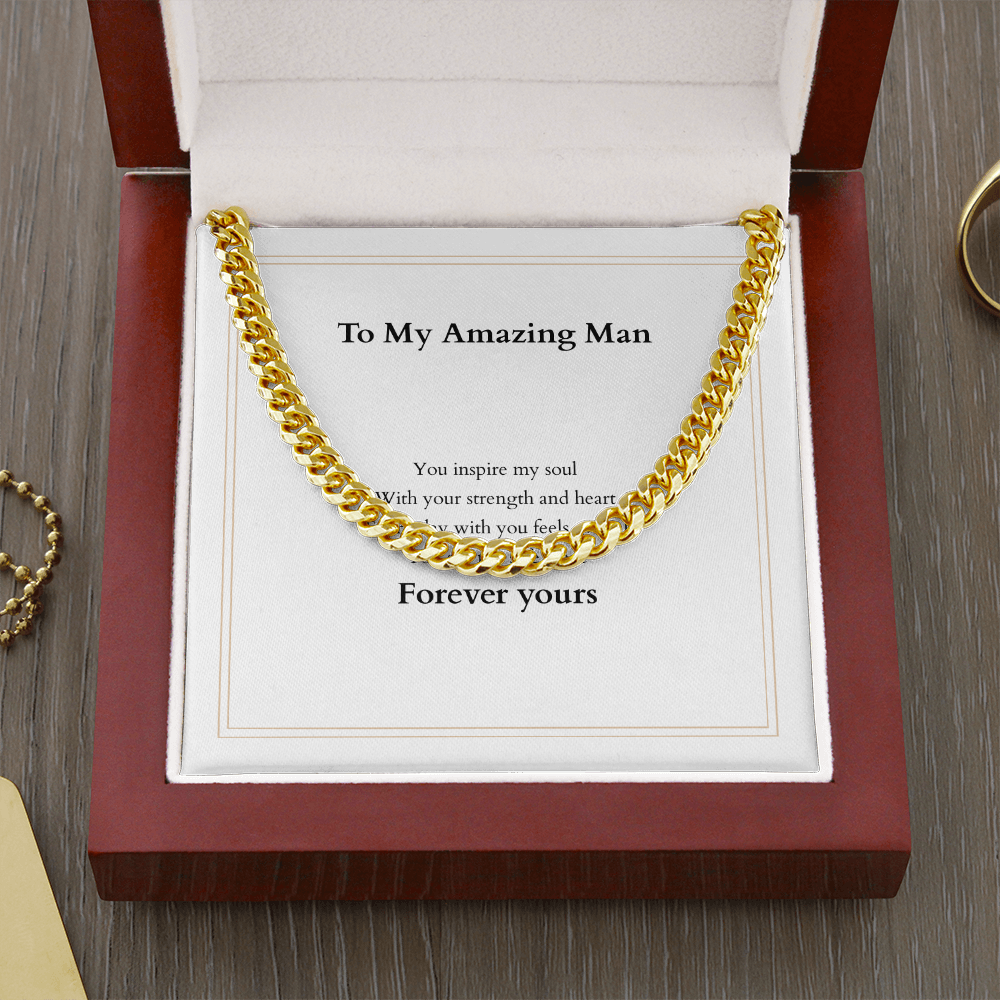 Cuban Link Chain with Custom Message Card
