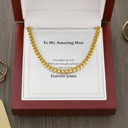 Cuban Link Chain with Custom Message Card