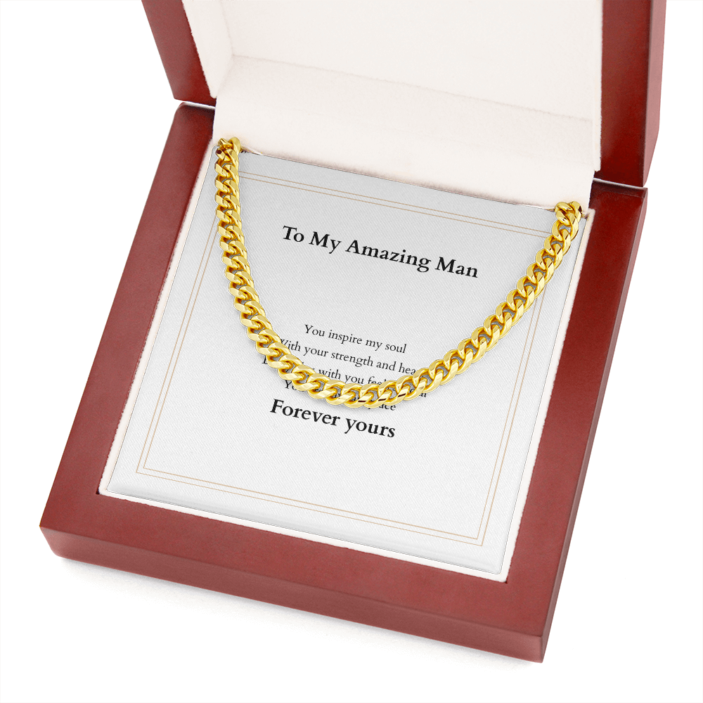 Cuban Link Chain with Custom Message Card
