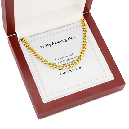 Cuban Link Chain with Custom Message Card