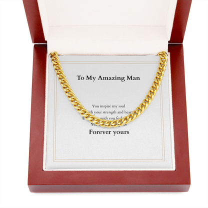 Cuban Link Chain with Custom Message Card