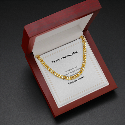 Cuban Link Chain with Custom Message Card